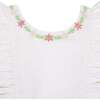 Linen Ruffle Jumper with Embroidery, White with Embroidery - Dresses - 4