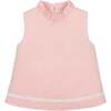 Organic Ruffle Neck Seersucker Top, Tonal Rose Seersucker - Tank Tops - 1 - thumbnail