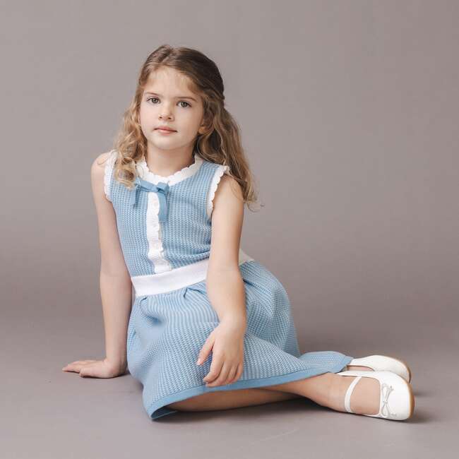 Organic Button Front Tank Sweater Dress, Bluebell - Dresses - 3