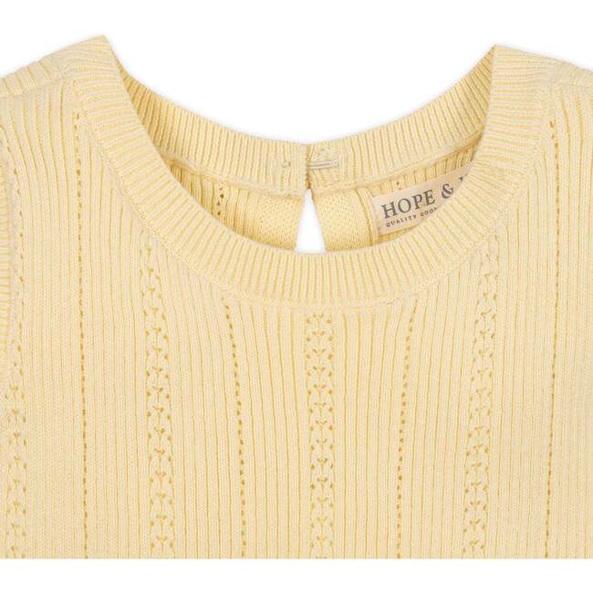 Organic Flounce Hem Tank Sweater Dress, Pale Yellow - Dresses - 3