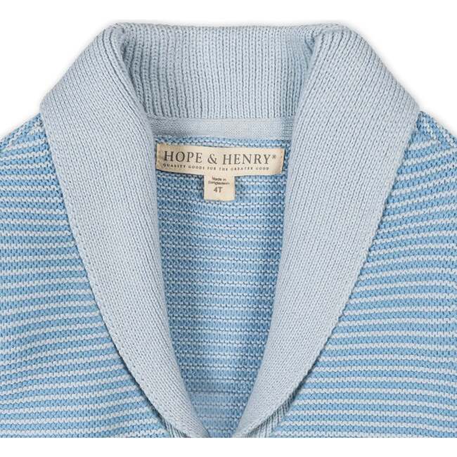 Organic Shawl Collar Cardigan Sweater, Bluebell - Cardigans - 4