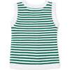 Organic Button Front Sweater Tank with Bows, Kelly Green Stripe - Tank Tops - 5