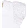 Organic Knit Top with Eyelet Flutter Sleeves, White with Eyelet - T-Shirts - 4