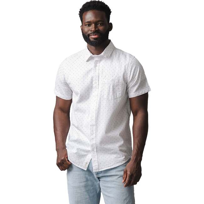 Organic Short Sleeve Seersucker Shirt, Delft Dot Seersucker