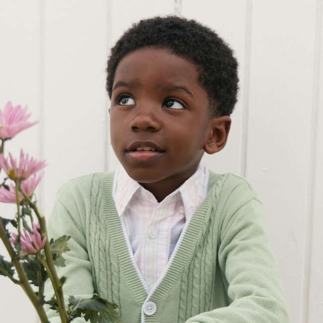 Organic Long Sleeve Stretch Poplin Shirt, Chateau Plaid