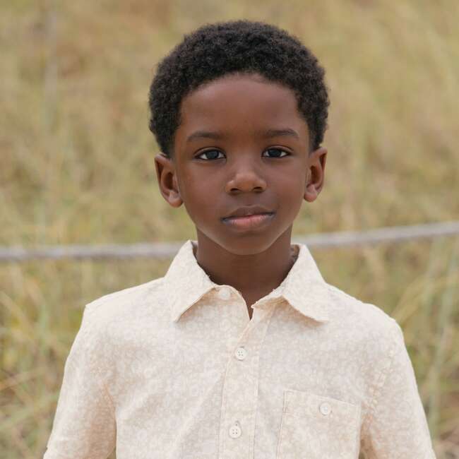 Linen Short Sleeve Shirt, Sandy Floral
