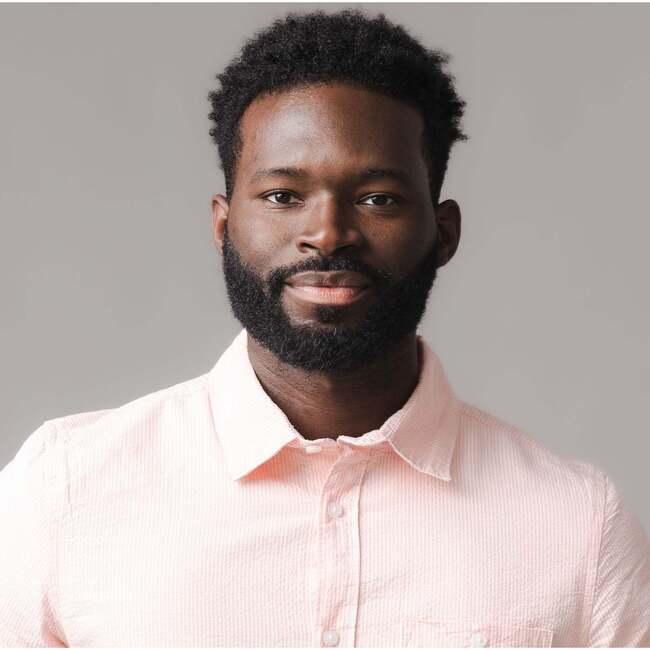 Organic Short Sleeve Seersucker Shirt, Tonal Rose Seersucker