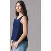Linen Square Neck Tank, Navy Linen - Tank Tops - 2