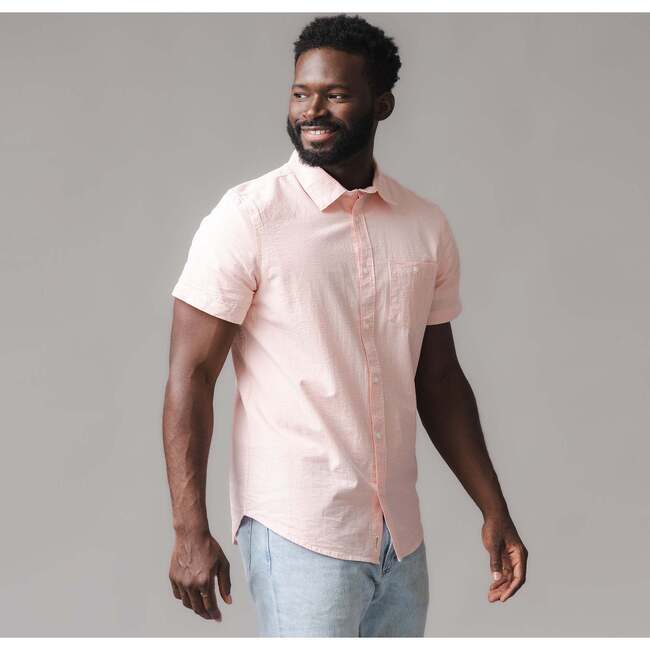 Organic Short Sleeve Seersucker Shirt, Tonal Rose Seersucker - Button Downs - 3