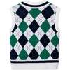 Organic V-Neck Argyle Sweater Vest, Pickleball Argyle - Vests - 5