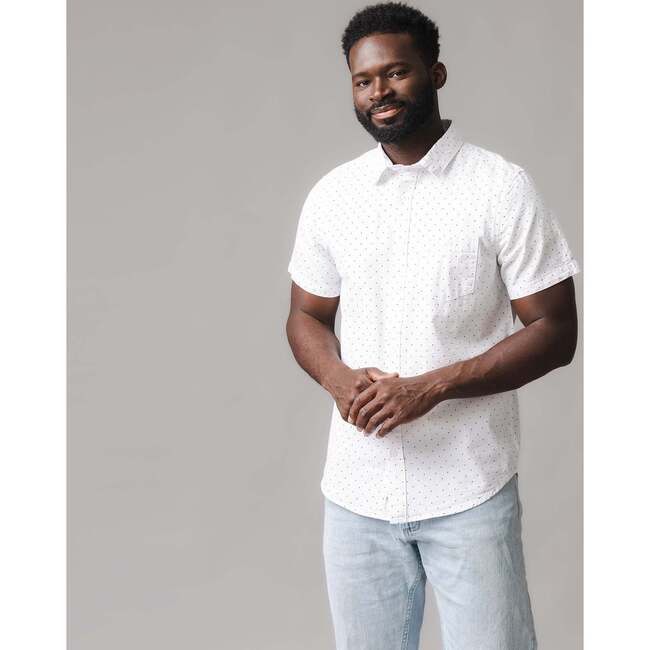 Organic Short Sleeve Seersucker Shirt, Delft Dot Seersucker - Button Downs - 3