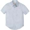 Linen Short Sleeve Shirt, Blue Chateau Ditsy - Button Downs - 1 - thumbnail