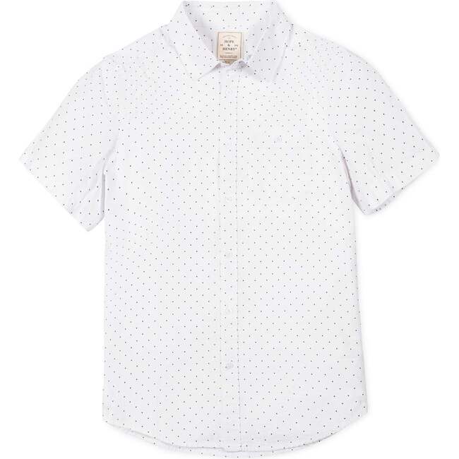 Organic Short Sleeve Seersucker Shirt, Delft Dot Seersucker - Button Downs - 4