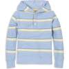 Organic French Terry Henley Hoodie, Sunlit Multi Stripe - Sweatshirts - 1 - thumbnail