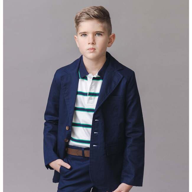 Organic Short Sleeve Jersey Polo, Pickleball Stripe