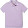Organic Short Sleeve Knit Pique Polo Shirt, Lavender - Polo Shirts - 1 - thumbnail