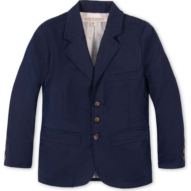 Linen Suit Jacket, Navy Linen