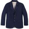Linen Suit Jacket, Navy Linen - Blazers & Sport Coats - 1 - thumbnail