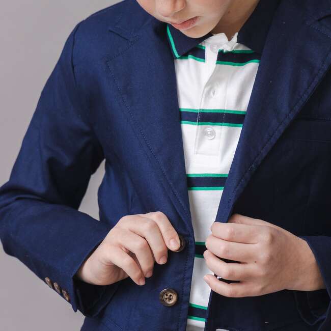 Organic Short Sleeve Jersey Polo, Pickleball Stripe - Polo Shirts - 3