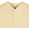 Organic Short Sleeve Henley Tee, Pale Yellow - T-Shirts - 2