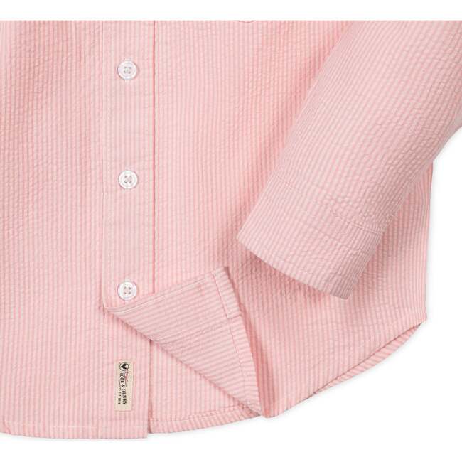 Organic Long Sleeve Seersucker Shirt, Tonal Rose Seersucker - Button Downs - 5