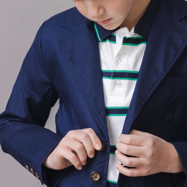 Linen Suit Jacket, Navy Linen