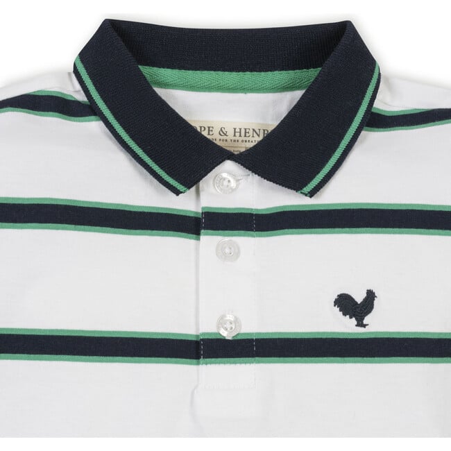 Organic Short Sleeve Jersey Polo, Pickleball Stripe - Polo Shirts - 4