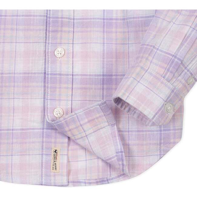 Linen Long Sleeve Button Down Shirt, Monet Plaid - Button Downs - 5