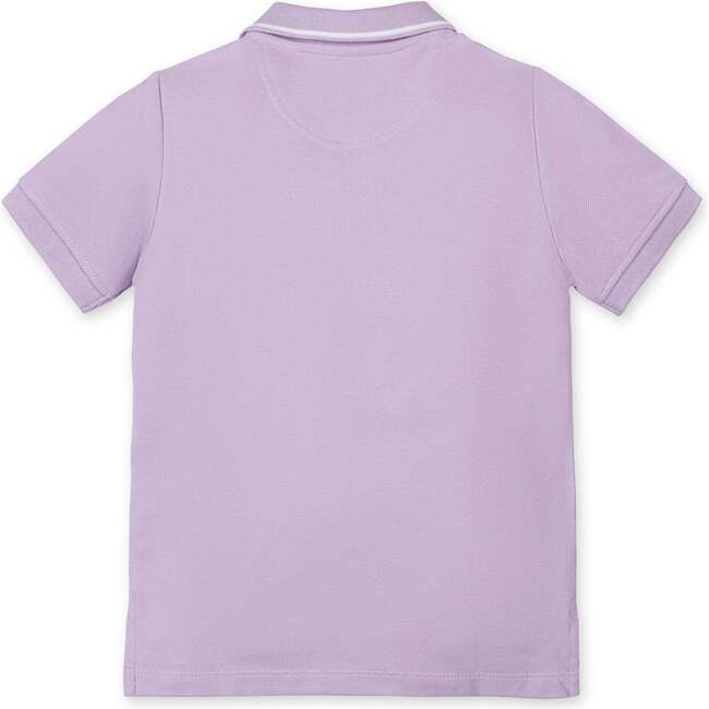 Organic Short Sleeve Knit Pique Polo Shirt, Lavender - Polo Shirts - 6