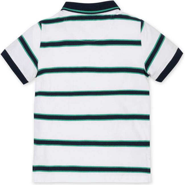 Organic Short Sleeve Jersey Polo, Pickleball Stripe - Polo Shirts - 5