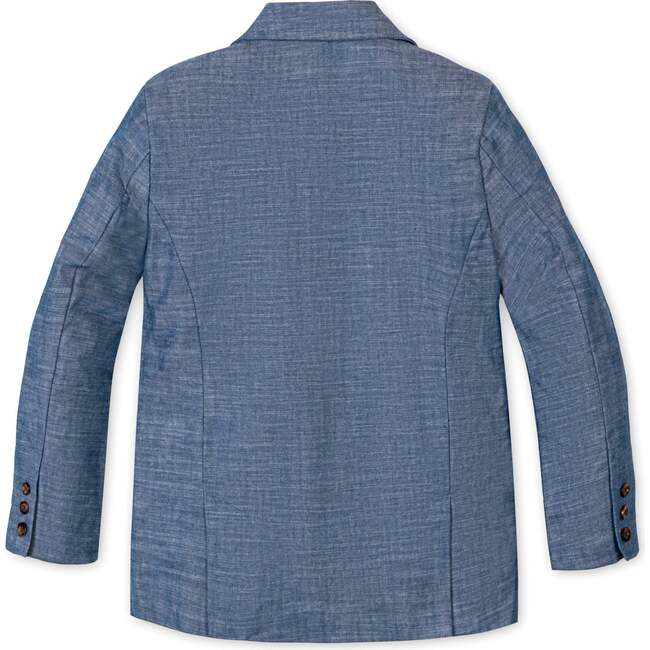 Classic Organic Chambray Suit Jacket, Chambray with Logo Lining - Blazers & Sport Coats - 4