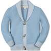 Organic Shawl Collar Cardigan Sweater, Bluebell - Cardigans - 1 - thumbnail