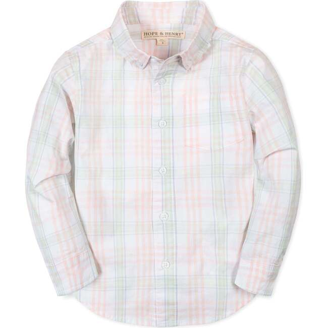 Organic Long Sleeve Stretch Poplin Shirt, Chateau Plaid