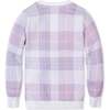 Organic Long Sleeve V-Neck Intarsia Sweater, Monet Plaid Intarsia - Sweaters - 3
