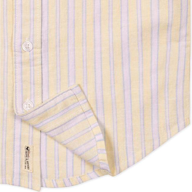 Linen Short Sleeve Shirt, Sunlit Stripe - Button Downs - 4
