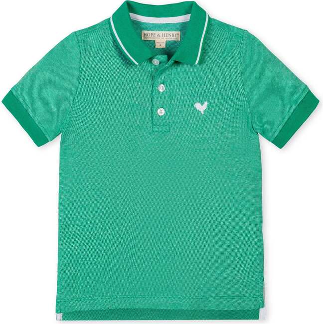 Organic Short Sleeve Knit Pique Polo Shirt, Kelly Green