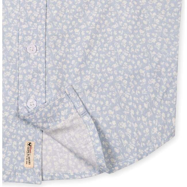 Linen Short Sleeve Shirt, Blue Chateau Ditsy - Button Downs - 5