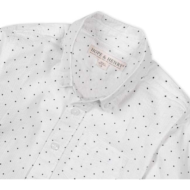 Organic Long Sleeve Seersucker Shirt, Delft Dot Seersucker - Button Downs - 4
