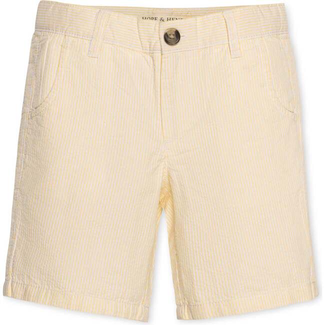 Organic Seersucker Short, Yellow Seersucker