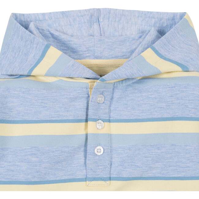 Organic French Terry Henley Hoodie, Sunlit Multi Stripe - Sweatshirts - 4