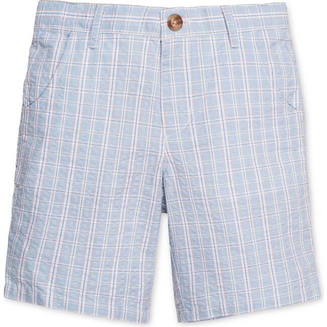 Organic Seersucker Short, Blue Chateau Check