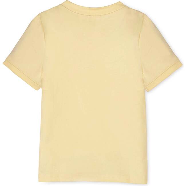 Organic Short Sleeve Henley Tee, Pale Yellow - T-Shirts - 3