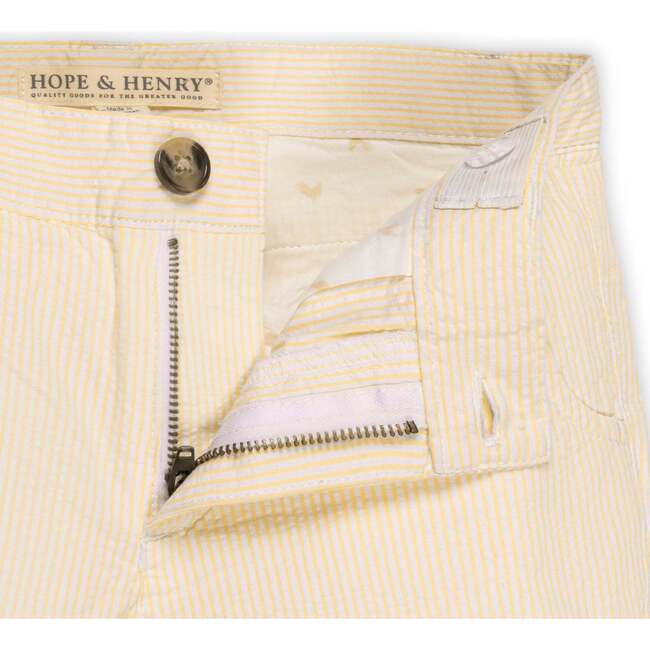 Organic Seersucker Short, Yellow Seersucker