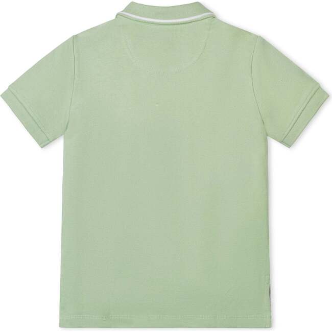 Organic Short Sleeve Knit Pique Polo Shirt, Soft Green - Polo Shirts - 5