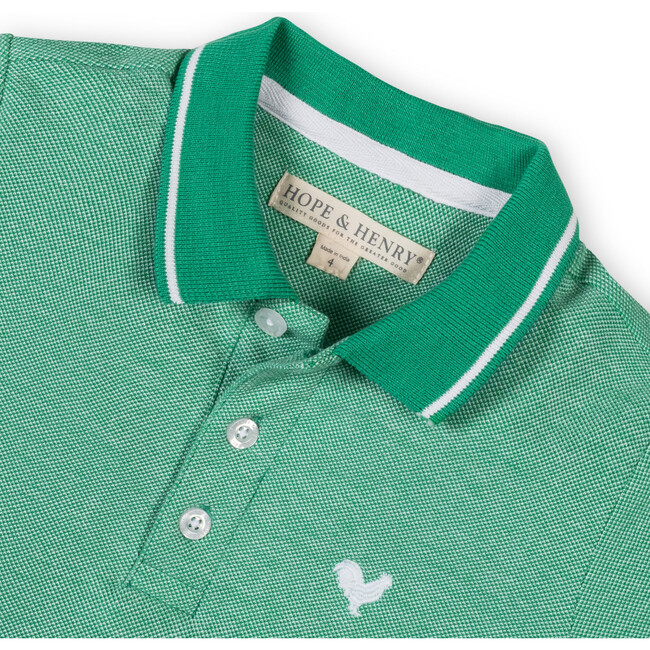 Organic Short Sleeve Knit Pique Polo Shirt, Kelly Green - Polo Shirts - 4