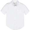 Organic Short Sleeve Stretch Poplin Button Down Shirt, White Short Sleeve - Button Downs - 1 - thumbnail