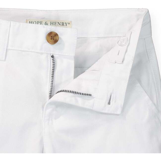 Organic Uniform Stretch Chino Short, White Stretch