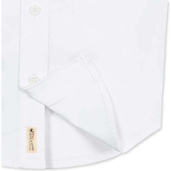 Organic Short Sleeve Stretch Poplin Button Down Shirt, White Short Sleeve - Button Downs - 5