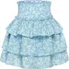 Sally Skirt, Aqua Floral - Skirts - 1 - thumbnail