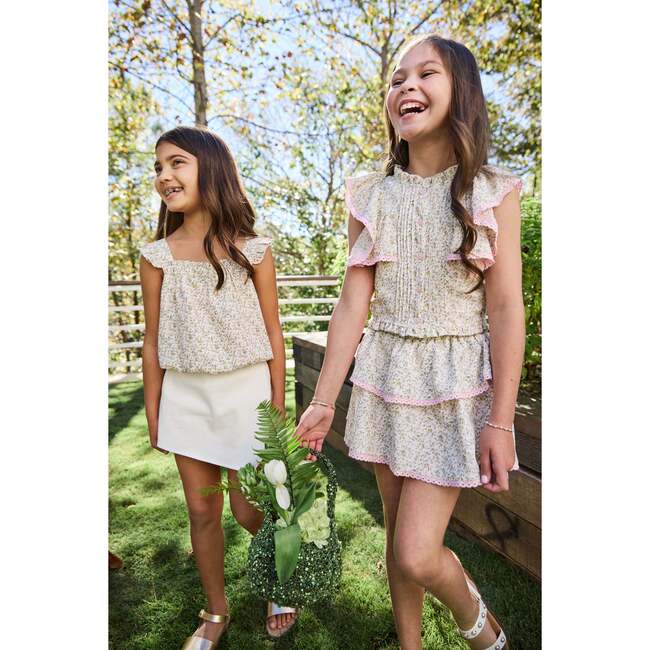 Posie Top, Cream Ditsy - Blouses - 3